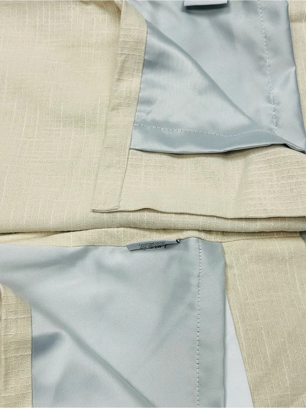 QUINCE Set Of 2 48x96 Cotton Slub Room Darkening Curtains Natural 0371